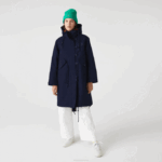 Women Lacoste V0ZN2629 Navy Blue Orange PF1 Water-Repellent 3-In-1 Parka - Image 8