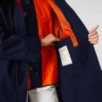 Women Lacoste V0ZN2629 Navy Blue Orange PF1 Water-Repellent 3-In-1 Parka - Image 9