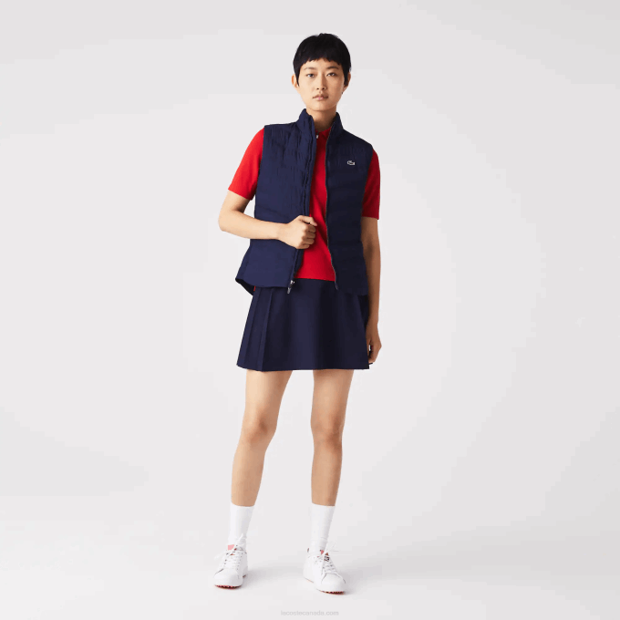 Women Lacoste V0ZN2630 Navy Blue 423 SPORT Quilted Golf Vest - Image 2