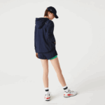 Women Lacoste V0ZN2633 Navy Blue Green BWY SPORT Light Zippered Nylon And Mesh Jacket - Image 3