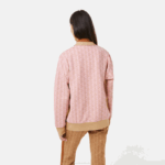 Women Lacoste V0ZN2634 Light Pink Beige NXG Loose Fit Monogram Print Cardigan - Image 3