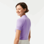 Women Lacoste V0ZN2637 Purple GFU Zip Neck Knit Sweater - Image 4
