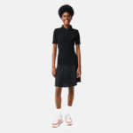 Women Lacoste V0ZN2638 Black 031 Zip Neck Knit Sweater - Image 2