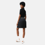 Women Lacoste V0ZN2638 Black 031 Zip Neck Knit Sweater - Image 3