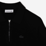 Women Lacoste V0ZN2638 Black 031 Zip Neck Knit Sweater - Image 6