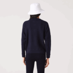 Women Lacoste V0ZN2639 Navy Blue 166 Crew Neck Wool Sweater - Image 3