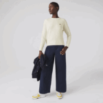Women Lacoste V0ZN2640 White 70V Crew Neck Wool Sweater - Image 2