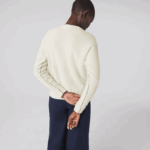 Women Lacoste V0ZN2640 White 70V Crew Neck Wool Sweater - Image 3