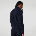 Women Lacoste V0ZN2641 Navy Blue 166 V-Neck Wool Cardigan - Image 3