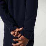 Women Lacoste V0ZN2641 Navy Blue 166 V-Neck Wool Cardigan - Image 5