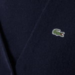 Women Lacoste V0ZN2641 Navy Blue 166 V-Neck Wool Cardigan - Image 7