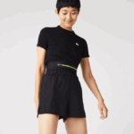 Women Lacoste V0ZN2644 Black C31 SPORT Removable Belt Shorts