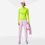 Women Lacoste V0ZN2645 Yellow 90V Zip Neck Sweater - Image 2