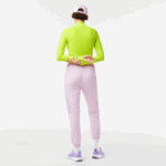 Women Lacoste V0ZN2645 Yellow 90V Zip Neck Sweater - Image 3