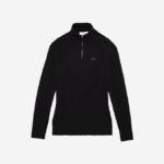 Women Lacoste V0ZN2646 Black 031 Zip Neck Sweater - Image 4