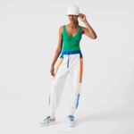 Women Lacoste V0ZN2647 Green LDM Seamless Ribbed Knit Tank Top - Image 2