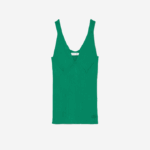 Women Lacoste V0ZN2647 Green LDM Seamless Ribbed Knit Tank Top - Image 6