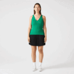 Women Lacoste V0ZN2647 Green LDM Seamless Ribbed Knit Tank Top - Image 9
