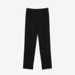 Women Lacoste V0ZN2648 Black 031 Lightweight Wool Blend Pants