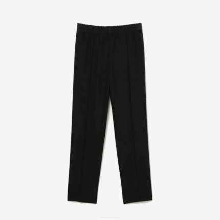 Women Lacoste V0ZN2648 Black 031 Lightweight Wool Blend Pants