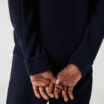Women Lacoste V0ZN2650 Navy Blue 166 High-Neck Wool Sweater - Image 4