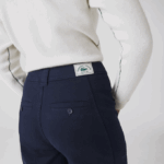 Women Lacoste V0ZN2652 Navy Blue 166 Cotton Gabardine Pants - Image 5
