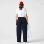 Women Lacoste V0ZN2652 Navy Blue 166 Cotton Gabardine Pants - Image 10