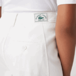Women Lacoste V0ZN2653 White 70V Cotton Gabardine Pants - Image 7