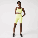 Women Lacoste V0ZN2655 Flashy Yellow Green BZC SPORT Bike Shorts