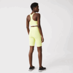 Women Lacoste V0ZN2655 Flashy Yellow Green BZC SPORT Bike Shorts - Image 3