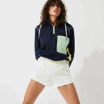 Women Lacoste V0ZN2659 White Flashy Yellow 6B2 SPORT Light Nylon Shorts