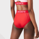 Women Lacoste V0ZN2662 Red Blue PWY Print Bikini Bottom - Image 4
