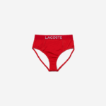Women Lacoste V0ZN2662 Red Blue PWY Print Bikini Bottom - Image 5