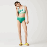 Women Lacoste V0ZN2663 Green Blue QAG Print Bikini Bottom