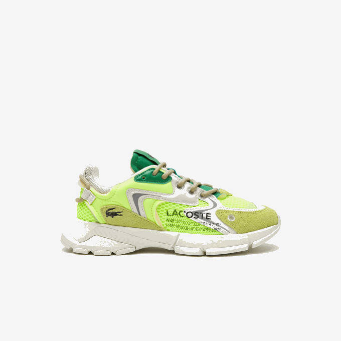 Women Lacoste V0ZN2680 Yellow & Off White Y21 L003 Neo Textile Sneakers - Image 1