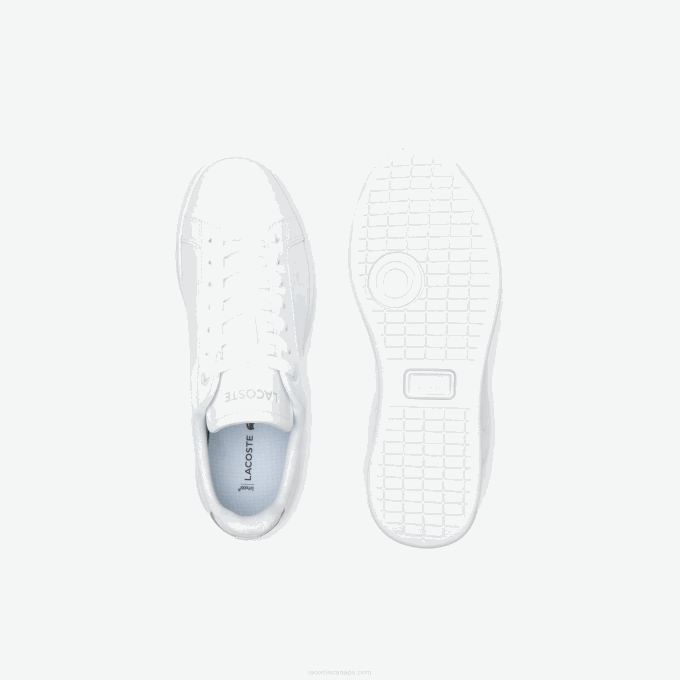 Women Lacoste V0ZN2681 White 21G Carnaby Pro BL Tonal Leather Sneakers - Image 4