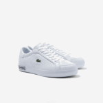 Women Lacoste V0ZN2683 White & Black 147 Powercourt Leather Detailed Sneakers - Image 2