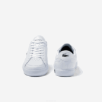 Women Lacoste V0ZN2683 White & Black 147 Powercourt Leather Detailed Sneakers - Image 5
