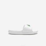 Women Lacoste V0ZN2685 White/Green 082 Croco 1.0 Synthetic Slides