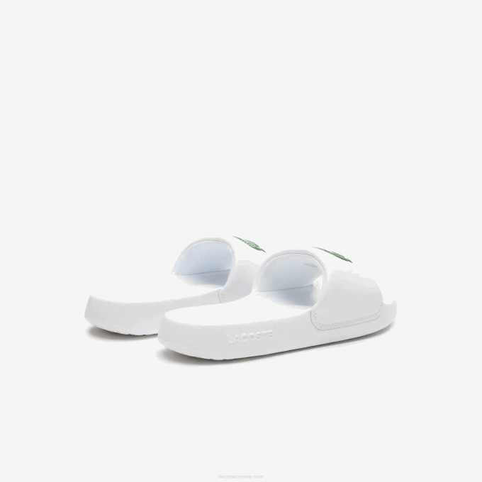 Women Lacoste V0ZN2685 White/Green 082 Croco 1.0 Synthetic Slides - Image 3