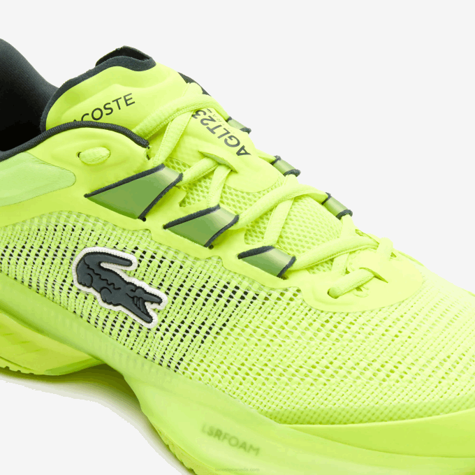 Women Lacoste V0ZN2688 Yellow Yellow 2T7 AG-LT23 Ultra Textile Tennis Shoes - Image 6