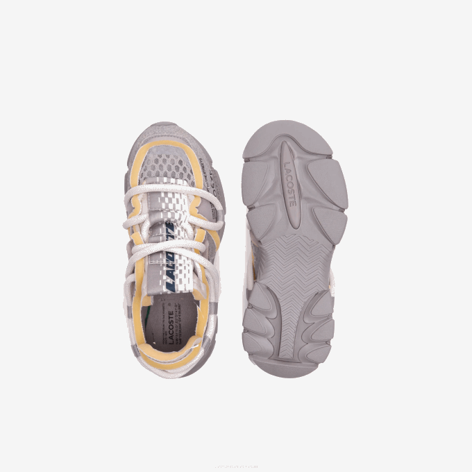 Women Lacoste V0ZN2692 Grey White 1E7 L003 Active Runway Textile Sneakers - Image 4
