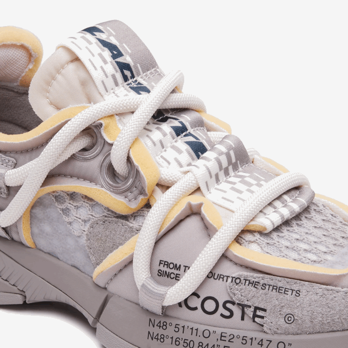 Women Lacoste V0ZN2692 Grey White 1E7 L003 Active Runway Textile Sneakers - Image 6
