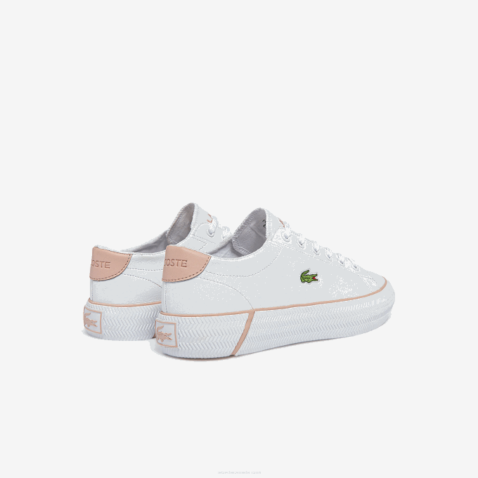 Women Lacoste V0ZN2695 White & Light Pink 1Y9 Gripshot BL Leather and Synthetic Sneakers - Image 3