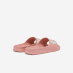 Women Lacoste V0ZN2696 Light Pink & White 208 Croco 2.0 Synthetic Print Slides - Image 3
