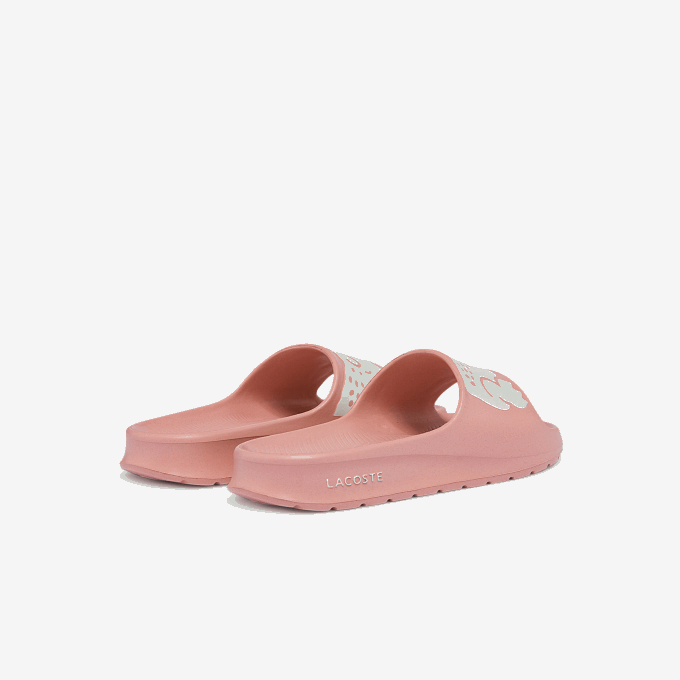 Women Lacoste V0ZN2696 Light Pink & White 208 Croco 2.0 Synthetic Print Slides - Image 3