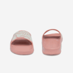 Women Lacoste V0ZN2696 Light Pink & White 208 Croco 2.0 Synthetic Print Slides - Image 5