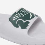 Women Lacoste V0ZN2697 White & Dark Green 1R5 Croco 2.0 Synthetic Print Slides - Image 6