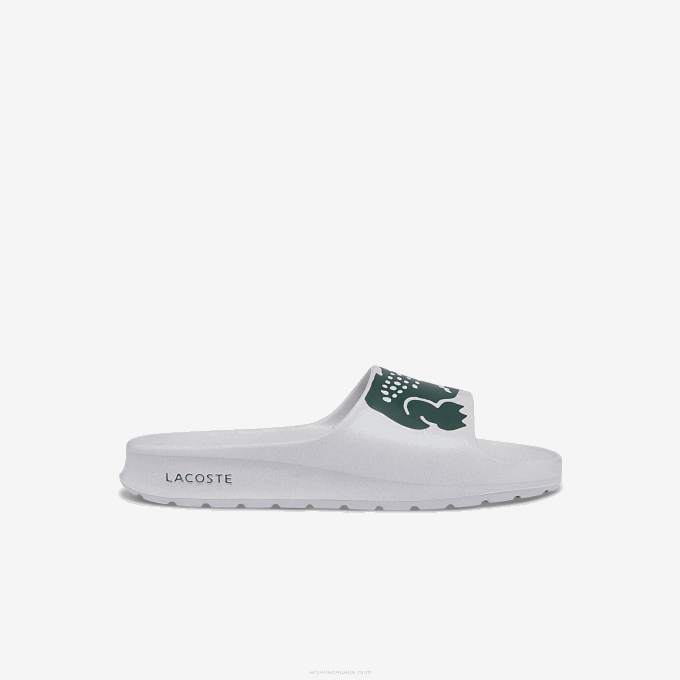 women_lacoste_v0zn2697_white_dark_green_1r5_croco_2_0_synthetic_print_slides.png Women Lacoste V0ZN2697 White & Dark Green 1R5 Croco 2.0 Synthetic Print Slides - Image 1