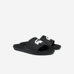 Women Lacoste V0ZN2701 Black & White 312 Croco Water-repellent Synthetic Slides - Image 2